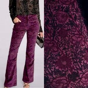 Paige Lou Lou Velvet High Rise Flare Pants Womens 34 Purple Whimsigoth Goth
